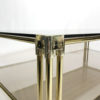 Brass Two-Tiered Coffee Table Hollywood Regency Gold Smoked Glass 1970s Glamour