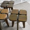 Set of 4 Scandinavian ‘Apila‘ pine stools by Rauni Peippo, 1960s