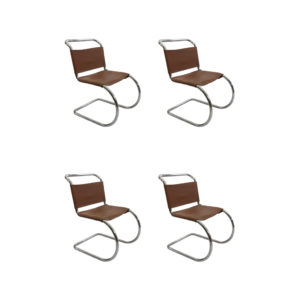 Set of 4 Ludwig Mies van der Rohe MR10 Dining Chairs Midcentury 1960s Design