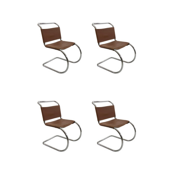 Set of 4 Ludwig Mies van der Rohe MR10 Dining Chairs Midcentury 1960s Design
