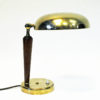 Swedish Brass and Oak Tablelamp by EOS, Nässjö 1940s