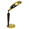 Swedish Brass and Oak Tablelamp by EOS, Nässjö 1940s