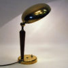 Swedish Brass and Oak Tablelamp by EOS, Nässjö 1940s