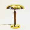 Swedish Brass and Oak Tablelamp by EOS, Nässjö 1940s