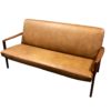 Vintage Danish Sofa in Leather and Teak