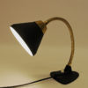 Black metal Table and Walllamp with brass neck by EWÅ Värnamo 1950s, Sweden