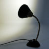 Black metal Table and Walllamp with brass neck by EWÅ Värnamo 1950s, Sweden