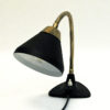 Black metal Table and Walllamp with brass neck by EWÅ Värnamo 1950s, Sweden