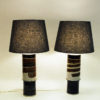 Vintage Stoneware table lamp pair by Inger Persson for Rörstrand, Sweden 1960s
