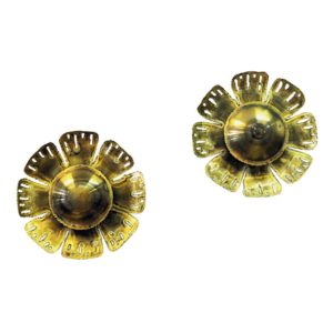 Danish Brutalist Brass Flower wall lamp pair by Svend Aage Holm-Sørensen 1960s