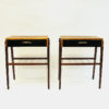 Elegant pair of teak and brass night and side tables -Sweden 1960s