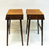 Elegant pair of teak and brass night and side tables -Sweden 1960s