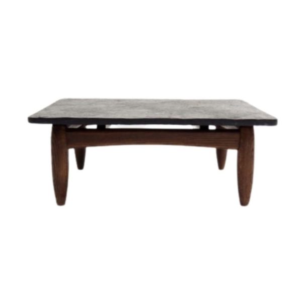1960s rudimentary coffee table with slate top
