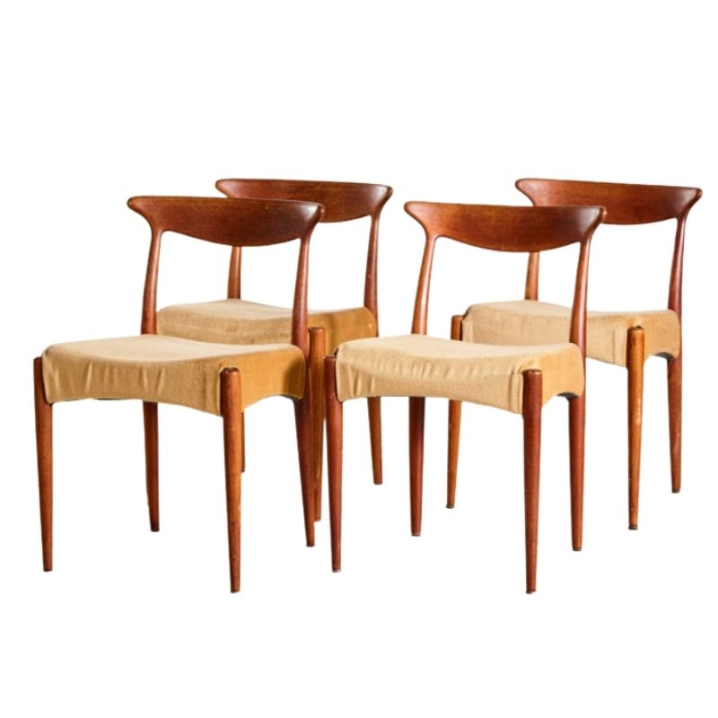 Arne Hovmand Olsen teak dining chairs for Mogens Kold, set of 4