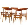 CH30 teak dining chairs by Hans J. Wegner for Carl Hansen & Son, set of 5