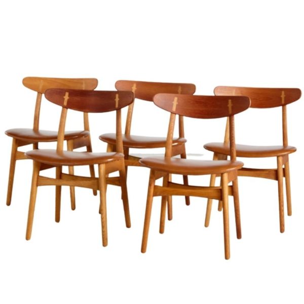 CH30 teak dining chairs by Hans J. Wegner for Carl Hansen & Son, set of 5
