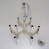 Sciolari chandelier `Chevron` 9 lights brass & chrome, 1970`s ca, Italian Sciolari chandelier `Chevron` 9 lights brass & chrome, 1970`s ca, Italian