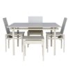 Dining Table & Chairs Set in the Style of Gerrit Rietveld, 1980s, Set of 5