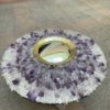 Circular mirror In amethyst, rock crystal