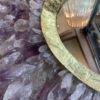 Circular mirror In amethyst, rock crystal