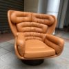 Joe Colombo Rare Elda Lounge Chair for Comfort, Italy, 1969, Cognac Leather