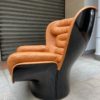 Joe Colombo Rare Elda Lounge Chair for Comfort, Italy, 1969, Cognac Leather
