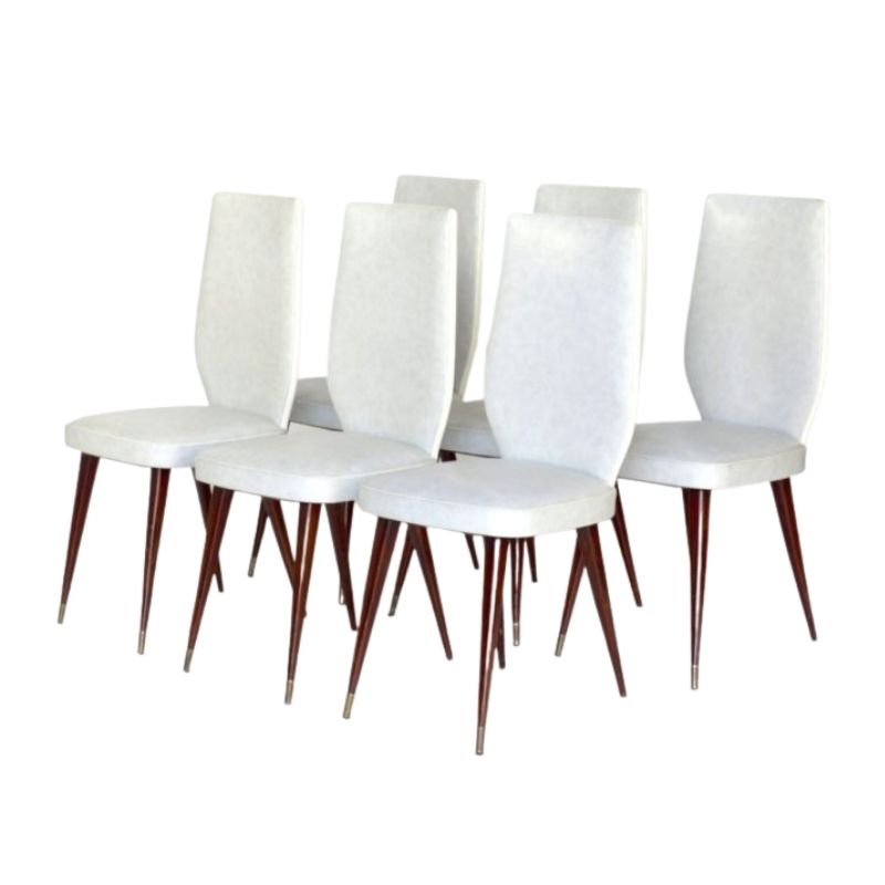 Italian Dining Chairs in the Style of Vittorio Dassi, 1950s, Set of 6
