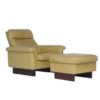 Large Vintage Adjustable Armchair and Footstool in the style of de Sede, 1970s, Set of 2