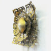 Swedish Brutalist Brass Flower wall lamp by Ingemar Alinder, Lerum 1980s