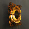 Swedish Brutalist Brass Flower wall lamp by Ingemar Alinder, Lerum 1980s