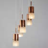 Glass shade pendant with cooper inlay