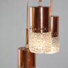 Glass shade pendant with cooper inlay