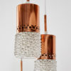 Glass shade pendant with cooper inlay