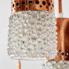 Glass shade pendant with cooper inlay