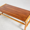 Walnut and maple contrasting coffee table