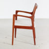 Teak armchair with wicker backrest