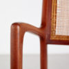 Teak armchair with wicker backrest