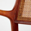 Teak armchair with wicker backrest