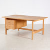 GE 125 restored oak writing desk by Hans J. Wegner for Getama