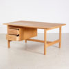 GE 125 restored oak writing desk by Hans J. Wegner for Getama
