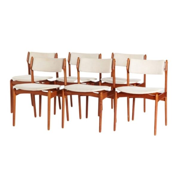 Model 49 teak dining chairs by Erik Buch for O.D. Mobler, set of 6