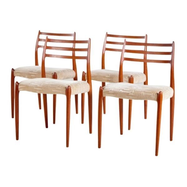 Model 78 dining chairs by Niels O. Moller for J.L. Mollers, set of 4