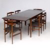 Vintage rosewood dining table and 6 chairs by Poul Hundevad, Denmark, 1960s
