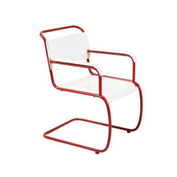 Red & white bauhaus armchair