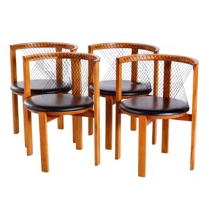 STRING DINING CHAIRS BY NIELS JØRGEN HAUGESEN FOR TRANEKAER, SET OF 4