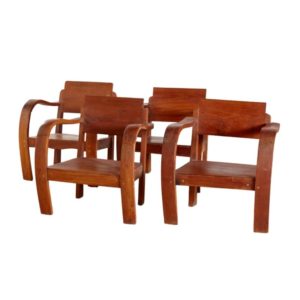 Short teak armchair