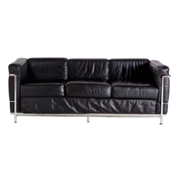 Three-seater leather sofa