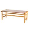 Walnut and maple contrasting coffee table