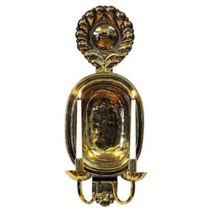 Vintage Brass wall candleholder plate by Lars Holmström 1960s, Sweden