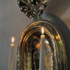 Vintage Brass wall candleholder plate by Lars Holmström 1960s, Sweden